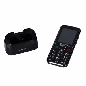 Maxcom Comfort MM735 latausasemalla + SOS-ranneke musta