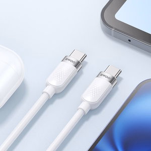 BWOO 65W kaapeli USB-C - USB-C 1m valkoinen