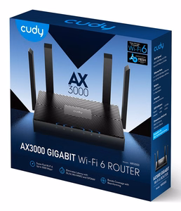 Cudy WR3000 langaton reititin Gigabit Ethernet kaksikaistainen (2.4 GHz / 5 GHz) musta