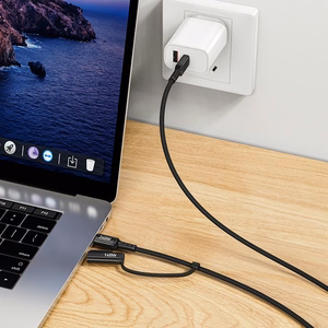 Kaapeli 2in1 USB C - USB C / Mag3 Hoco 240W 1,8 m U142 musta