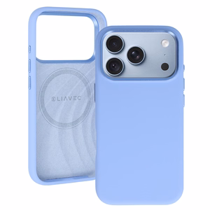 Liavec Silky -suojakuori metallisella kamerakehyksellä mallille iPhone 18 Pro/17 Pro, vaaleansininen