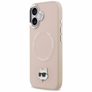 Karl Lagerfeld Choupette Pin MagSafe Suojakuori iPhone 17:lle - Vaaleanpunainen
