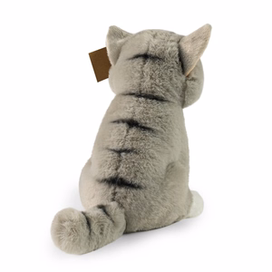 Rappa Soft Collection ympäristöystävällinen realistinen istuva harmaa kissapehmolelu, 23 cm