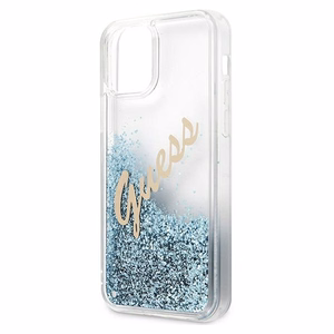 Guess GUHCP12LGLVSBL iPhone 12 Pro Max 6.7" sininen/sininen kovakotelo Glitter Vintage Script Glitter Vintage Script