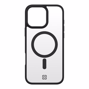 Incipio Velocity -suojakuori MagSafe-tuella iPhone 16 Pro Max -puhelimelle, läpinäkyvä mustalla reunuksella