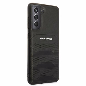 AMG AMHCS21FESGSEBK S21 FE G990 czarny/black hardcase Leather Debossed Lines