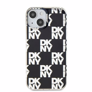 DKNY IML Ruudullinen Mono-kuvio Suojakuori iPhone 15 / 14 / 13:lle - musta