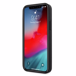 BMW Nahkainen rei'itetty kotelo iPhone 12 / iPhone 12 Pro - musta
