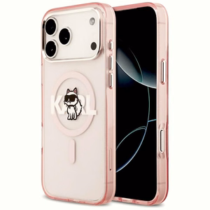 KARL LAGERFELD suojakuori iPhone 17 Pro Max MagSafe-yhteensopiva (KLHMP17XHGCHGKBP, IML Choupette Sketch Logo) pinkki