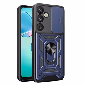 Hybrid Armor Camshield kamerasuojalla ja metallirenkaalla Samsung Galaxy S25+ - Sininen