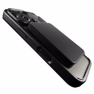 Puro Book Mag MagSafe Nahkainen Suojakuori läpällä ja korttilokerolla iPhone 16 Prolle - musta