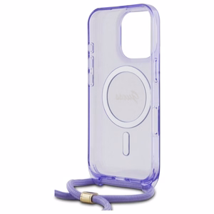 Guess Crossbody Cord Script MagSafe Suojakuori iPhone 16 Pro Max:lle - violetti