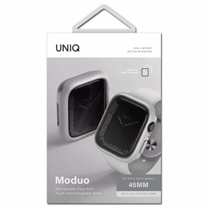 Uniq Moduo kotelo Apple Watch 4/5/6/7/8/SE/SE2 44/45mm - liituharmaa