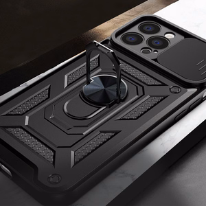Hybrid Armor Camshield kotelo iPhone 13 Pro panssaroitu kotelo kamera suojus vaaleanpunainen