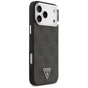 Guess 4G Triangle Logo MagSafe suojakuori mallille iPhone 17 Pro Max / 18 Pro Max – musta ja hopea