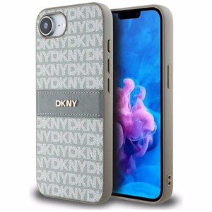 DKNY Repeat Texture Pattern Tonal Stripe Suojakuori iPhone 16e:lle - beige
