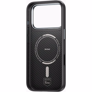 Benks Magnetic Armor Pro 600D -kevlar-kuori metallikehyksellä (C.K.FL.AP.BK.BA72) iPhone 18 Pro / 17 Pro -puhelimiin, musta