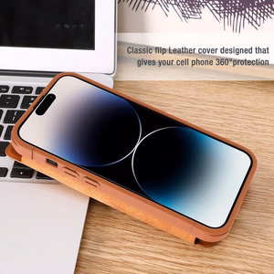 Kotelo Nillkin Qin Pro Nahka Apple iPhone 14 Pro Max ruskea