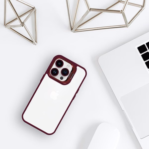 Tel Protect Kickstand Suojakuori + kameran lasi (linssi) iPhone 11 Pro Max:lle viininpunainen