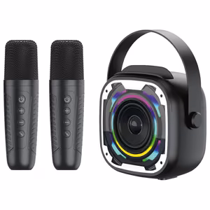 Blavec kannettava Bluetooth-kaiutin WS-08 Karaoke Idol - 8 W kahdella mikrofonilla (WS08-2MB) musta