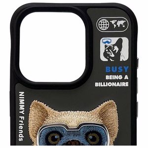 NIMMY suojakuori COOL&CUTE 2.0 Koira iPhone 15 Pro:lle musta