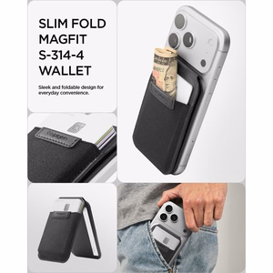 Spigen Slim Fold S314-4 MagSafe-magneettikorttikotelo puhelimelle – musta