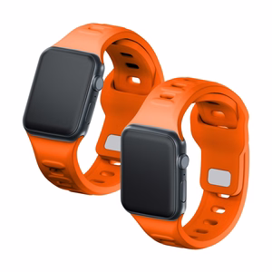 3mk-silikoniranneke Apple Watchille, 38/40/41/42 mm, oranssi, pieni koko
