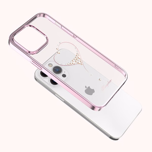 Silikonikotelo, jossa Swarovski-kristallit Kingxbar Wish Series iPhone 14 Plus - vaaleanpunainen
