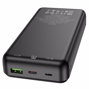 Hoco J87A varavirtalähde USB-C PD 20W+QC 3.0 20000 mAh musta