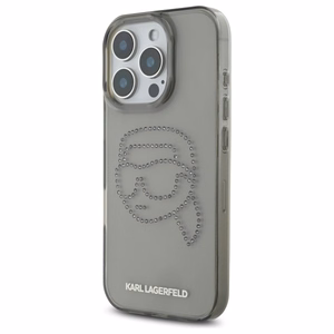 Karl Lagerfeld KLHCP16XHKHDCELK iPhone 16 Pro Max 6.9" Musta/Musta Kova Suojakuori IML Rhinestones Karl Head