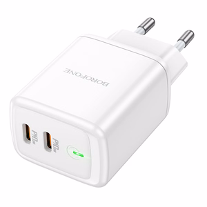 Borofone Wall charger BN9 Reacher - 2xType C - QC 3.0 PD 35W white