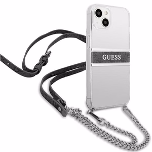 Guess GUHCP13SKC4GBSI iPhone 13 mini 5.4" läpinäkyvä kovakotelo 4G harmaa hihna hopea ketju
