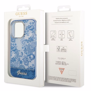 Guess GUHCP14LHGPLHB iPhone 14 Pro 6.1" sininen/sininen kovakotelo Porcelain Collection