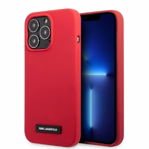 Karl Lagerfeld KLHCP13LSLMP1R iPhone 13 Pro / 13 6.1" kovakuori punainen/punainen Silicone Plaque