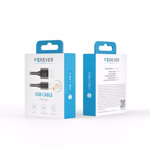 Forever kaapeli USB - USB-C 1,0 m 3A musta