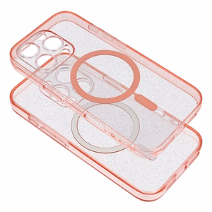 Suojakuori Samsung S26 ULTRA:lle Clear Mag Cover (STR / CAMERA PROTECTION) yhteensopiva MagSafen kanssa vaaleanpunainen glitter