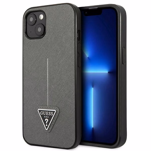 Guess GUHCP14MPSATLG iPhone 14 Plus 6.7 "hopea / hopea kovakotelo SaffianoTriangle Logo