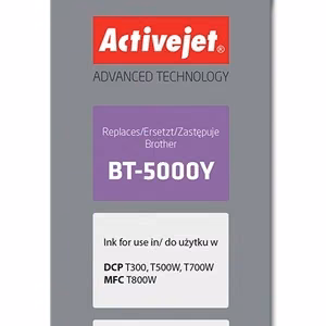 Activejet AB-5000Y – keltainen mustepullo, korvaa tuotteen Brother BT-5000Y, 50 ml, Supreme, 5000 sivua