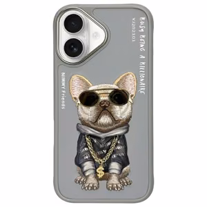 Nimmy Glasses Cool Dog iPhone 16 Suojakuori - harmaa