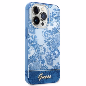 Guess GUHCP14LHGPLHB iPhone 14 Pro 6.1" sininen/sininen kovakotelo Porcelain Collection