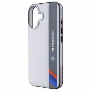 BMW Motosport IML Vertical Stripe Suojakuori iPhone 16:lle - harmaa
