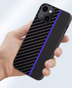 Tel Protect CARBON Suojakuori iPhone 13 Pro:lle musta sinisellä raidalla