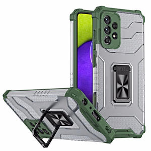 Crystal Ring Case Kickstand Kova Rugged Cover Samsung Galaxy A72 4G vihreä
