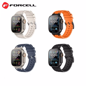 Hihna Apple Watch:lle Forcell F-Design FA06 silikoninen reikä 38 / 40 / 41 mm musta