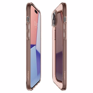 Spigen Crystal Flex Suojakuori iPhone 15 Plus:lle - Vaaleanpunainen/Läpinäkyvä