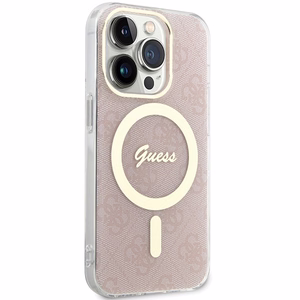 Guess IML 4G MagSafe Suojakuori iPhone 15 Pro:lle - vaaleanpunainen