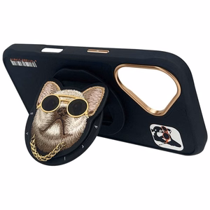 Nimmy Glasses Cool Dog MagSafe Suojakuori iPhone 16:lle - musta
