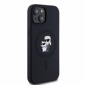 Karl Lagerfeld Silikoninen Karl&Choupette MagSafe Suojakuori iPhone 15 Plus / 14 Plus:lle - musta
