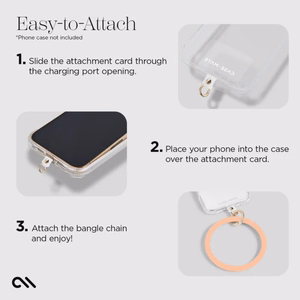 Case-Mate Phone Bangle wrist strap for smartphones, peach