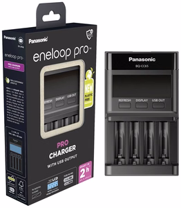 Panasonic Eneloop BQ-CC65E / 5206500 – älylaturi 1–4 AA/AAA-akulle, LCD-näyttö ja USB-lähtö